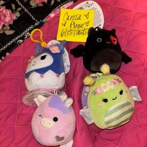 Squishmallows Mini Plush Set - Blue, Black, Pink, Green